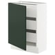 SEKTION / MAXIMERA Gabinete bajo 1 puerta 3 cajones, blanco/Havstorp Verde oscuro, 61x37x76 cm