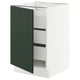 SEKTION / MAXIMERA Gabinete bajo 1 puerta 3 cajones, blanco/Havstorp Verde oscuro, 53x61x76 cm