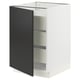 SEKTION / MAXIMERA Gabinete bajo 1 puerta 3 cajones, blanco/Nickebo Carbón mate, 53x61x76 cm
