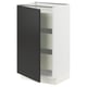 SEKTION / MAXIMERA Gabinete bajo 1 puerta 3 cajones, blanco/Nickebo Carbón mate, 46x37x76 cm