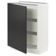 SEKTION / MAXIMERA Gabinete bajo 1 puerta 3 cajones, blanco/Nickebo Carbón mate, 61x37x76 cm