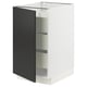 SEKTION / MAXIMERA Gabinete bajo 1 puerta 3 cajones, blanco/Nickebo Carbón mate, 46x61x76 cm