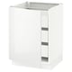 SEKTION / MAXIMERA Gabinete bajo 1 puerta 3 cajones, blanco/Ringhult blanco, 61x61x76 cm