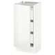 SEKTION / MAXIMERA Gabinete bajo 1 puerta 3 cajones, blanco/Ringhult blanco, 38x37x76 cm