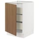 SEKTION / MAXIMERA Gabinete bajo 1 puerta 3 cajones, blanco/Tistorp Efecto nogal café, 53x61x76 cm