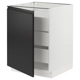 SEKTION / MAXIMERA Gabinete bajo 1 puerta 3 cajones, blanco/Upplöv Carbón mate, 61x61x76 cm