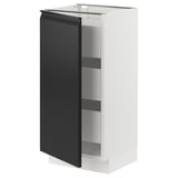 SEKTION / MAXIMERA Gabinete bajo 1 puerta 3 cajones, blanco/Upplöv Carbón mate, 38x37x76 cm