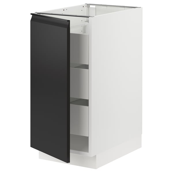 SEKTION / MAXIMERA Gabinete bajo 1 puerta 3 cajones, blanco/Upplöv Carbón mate, 38x61x76 cm