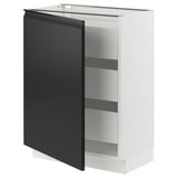 SEKTION / MAXIMERA Gabinete bajo 1 puerta 3 cajones, blanco/Upplöv Carbón mate, 61x37x76 cm