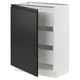 SEKTION / MAXIMERA Gabinete bajo 1 puerta 3 cajones, blanco/Upplöv Carbón mate, 61x37x76 cm