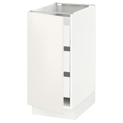 SEKTION / MAXIMERA Gabinete bajo 1 puerta 3 cajones, blanco/Veddinge blanco, 38x61x76 cm
