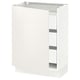 SEKTION / MAXIMERA Gabinete bajo 1 puerta 3 cajones, blanco/Veddinge blanco, 61x37x76 cm