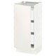 SEKTION / MAXIMERA Gabinete bajo 1 puerta 3 cajones, blanco/Veddinge blanco, 38x37x76 cm