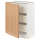 SEKTION / MAXIMERA Gabinete bajo 1 puerta 3 cajones, blanco/Vedhamn roble, 61x37x76 cm