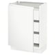 SEKTION / MAXIMERA Gabinete bajo 1 puerta 3 cajones, blanco/Voxtorp blanco mate, 61x37x76 cm