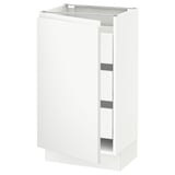 SEKTION / MAXIMERA Gabinete bajo 1 puerta 3 cajones, blanco/Voxtorp blanco mate, 46x37x76 cm