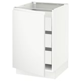 SEKTION / MAXIMERA Gabinete bajo 1 puerta 3 cajones, blanco/Voxtorp blanco mate, 53x61x76 cm