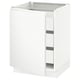SEKTION / MAXIMERA Gabinete bajo 1 puerta 3 cajones, blanco/Voxtorp blanco mate, 61x61x76 cm