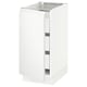 Opción: SEKTION / MAXIMERA Gabinete bajo 1 puerta 3 cajones, blanco/Voxtorp blanco mate, 38x61x76 cm