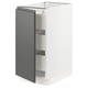 SEKTION / MAXIMERA Gabinete bajo 1 puerta 3 cajones, blanco/Voxtorp gris oscuro, 38x61x76 cm