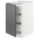 SEKTION / MAXIMERA Gabinete bajo 1 puerta 3 cajones, blanco/Voxtorp gris oscuro, 46x61x76 cm