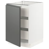 SEKTION / MAXIMERA Gabinete bajo 1 puerta 3 cajones, blanco/Voxtorp gris oscuro, 53x61x76 cm