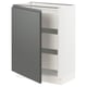 SEKTION / MAXIMERA Gabinete bajo 1 puerta 3 cajones, blanco/Voxtorp gris oscuro, 61x37x76 cm