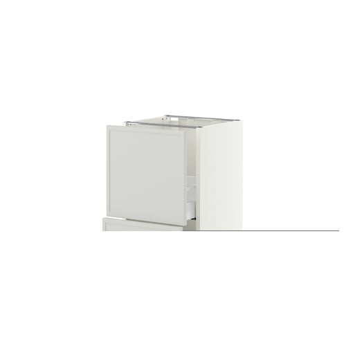 SEKTION / MAXIMERA Gabinete bajo 2 cajones, blanco/Aspudden gris claro, 38x37x76 cm