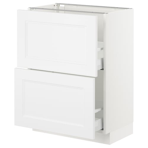 SEKTION / MAXIMERA Gabinete bajo 2 cajones, blanco/Axstad blanco mate, 61x37x76 cm