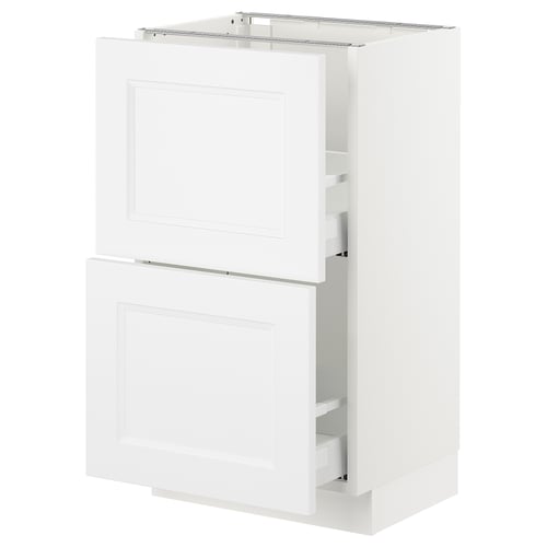 SEKTION / MAXIMERA Gabinete bajo 2 cajones, blanco/Axstad blanco mate, 46x37x76 cm