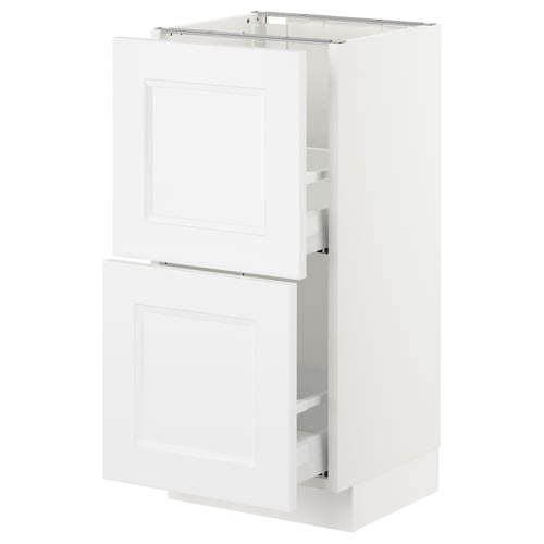 SEKTION / MAXIMERA Gabinete bajo 2 cajones, blanco/Axstad blanco mate, 38x37x76 cm