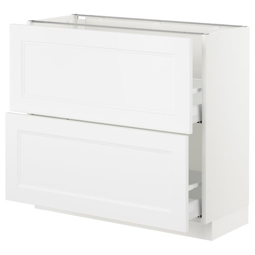 SEKTION / MAXIMERA Gabinete bajo 2 cajones, blanco/Axstad blanco mate, 91x37x76 cm