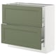 SEKTION / MAXIMERA Gabinete bajo 2 cajones, blanco/Axstad verde grisáceo, 91x37x76 cm