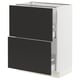 SEKTION / MAXIMERA Gabinete bajo 2 cajones, blanco/Nickebo Carbón mate, 61x37x76 cm