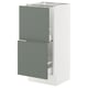 SEKTION / MAXIMERA Gabinete bajo 2 cajones, blanco/Nickebo Verde grisáceo mate, 38x37x76 cm