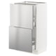 SEKTION / MAXIMERA Gabinete bajo 2 cajones, blanco/Nogsta ac inox, 46x37x76 cm