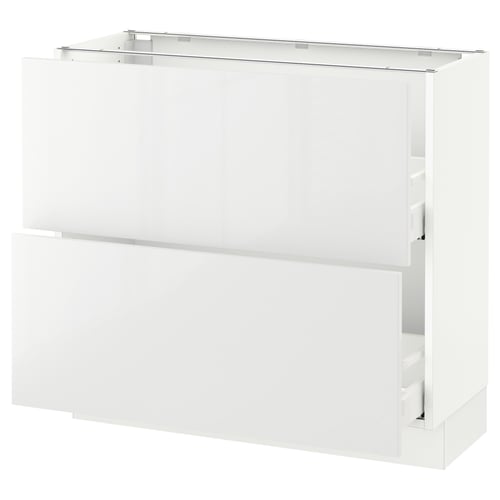 SEKTION / MAXIMERA Gabinete bajo 2 cajones, blanco/Ringhult blanco, 91x37x76 cm