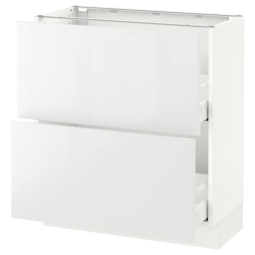 SEKTION / MAXIMERA Gabinete bajo 2 cajones, blanco/Ringhult blanco, 76x37x76 cm