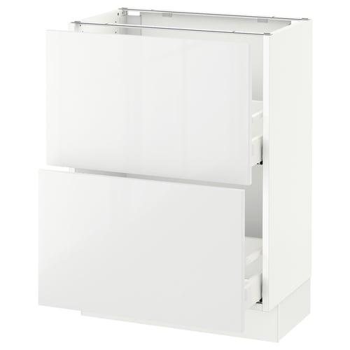 SEKTION / MAXIMERA Gabinete bajo 2 cajones, blanco/Ringhult blanco, 61x37x76 cm