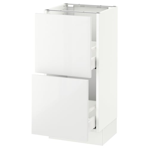 SEKTION / MAXIMERA Gabinete bajo 2 cajones, blanco/Ringhult blanco, 38x37x76 cm