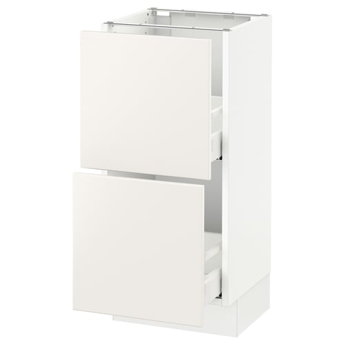 SEKTION / MAXIMERA Gabinete bajo 2 cajones, blanco/Veddinge blanco, 38x37x76 cm