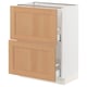 SEKTION / MAXIMERA Gabinete bajo 2 cajones, blanco/Vedhamn roble, 61x37x76 cm
