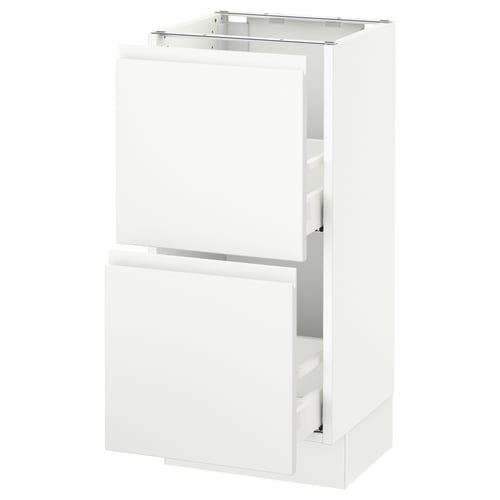 SEKTION / MAXIMERA Gabinete bajo 2 cajones, blanco/Voxtorp blanco mate, 38x37x76 cm