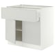 SEKTION / MAXIMERA Gabinete bajo 2 puertas 1 cajón, blanco/Aspudden gris claro, 91x61x76 cm