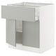 SEKTION / MAXIMERA Gabinete bajo 2 puertas 1 cajón, blanco/Havstorp gris claro, 76x61x76 cm