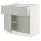 SEKTION / MAXIMERA Gabinete bajo 2 puertas 1 cajón, blanco/Havstorp gris claro, 91x61x76 cm