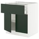 SEKTION / MAXIMERA Gabinete bajo 2 puertas 1 cajón, blanco/Havstorp Verde oscuro, 76x61x76 cm