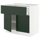 Opción: SEKTION / MAXIMERA Gabinete bajo 2 puertas 1 cajón, blanco/Havstorp Verde oscuro, 91x61x76 cm