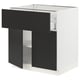 SEKTION / MAXIMERA Gabinete bajo 2 puertas 1 cajón, blanco/Nickebo Carbón mate, 76x61x76 cm