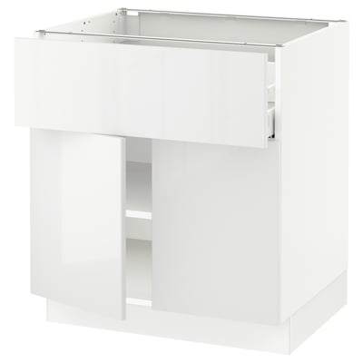 SEKTION / MAXIMERA Gabinete bajo 2 puertas 1 cajón, blanco/Ringhult blanco, 76x61x76 cm